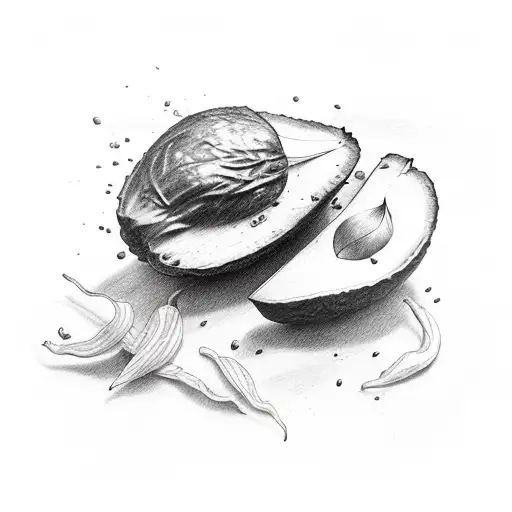 steak avocado chilli pepper tattoo design idea