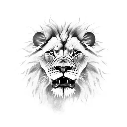 angry lion tattoo design idea