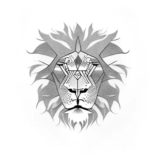 angry lion tattoo design idea