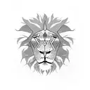 angry lion tattoo design idea