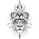 angry lion tattoo design idea