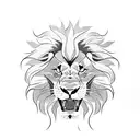angry lion tattoo design idea