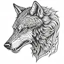 snarling wolf head tattoo design idea