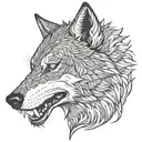 snarling wolf head tattoo design idea
