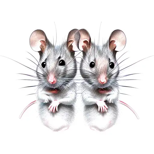 two headed mouse tattoo design idea