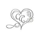 heart with c initial tattoo tattoo design idea
