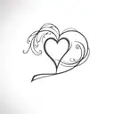 heart with c initial tattoo tattoo design idea