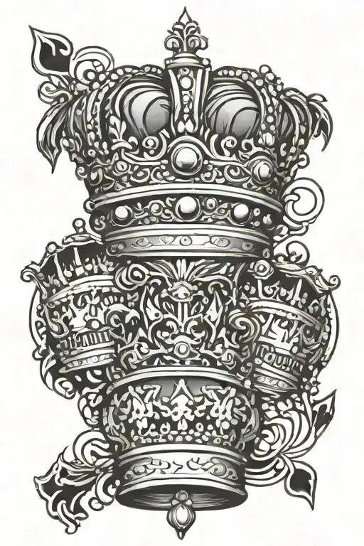 King and two prince crown tattoo design idea