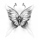 Butterfly sitt Two faces as wings tattoo design idea
