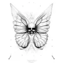 Butterfly sitt Two faces as wings tattoo design idea