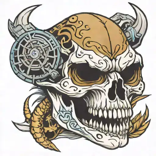 tr-Rex skull tattoo design idea