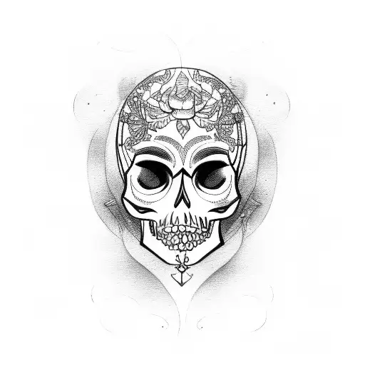 sugar skull pin up drawing