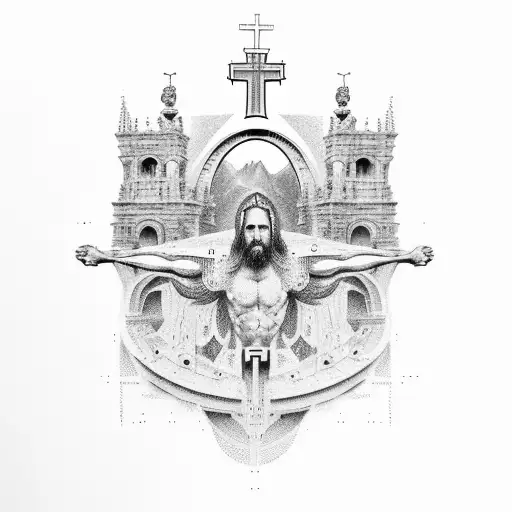 Cristo Rei and Ponte 25 de Abril tattoo design idea