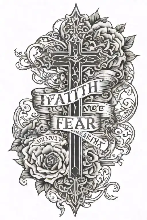 faith over fear cross tattoo forearm tattoo tattoo design idea