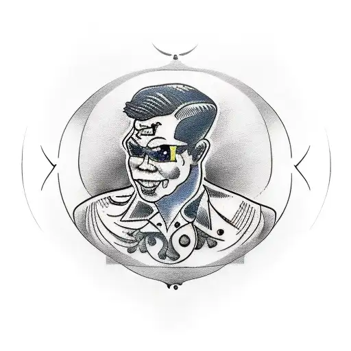 traditional boxer with pendulum  tattoo design idea