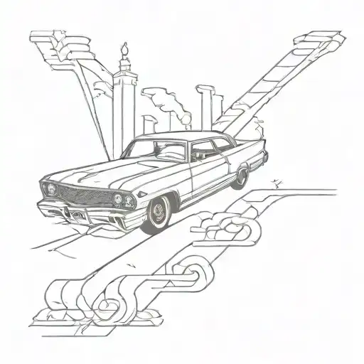 lowrider car tattoo design idea