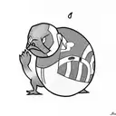 psyduck play basketball  tattoo design idea