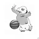 psyduck play basketball  tattoo design idea