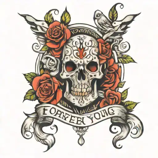 Forever young tattoo design idea