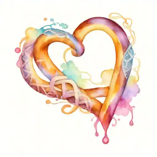 pretzel love heart shape  tattoo design idea