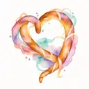 pretzel love heart shape  tattoo design idea
