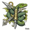 snake and dagger wrapped tattoo design idea