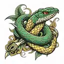 snake and dagger wrapped tattoo design idea