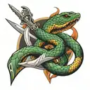 snake and dagger wrapped tattoo design idea