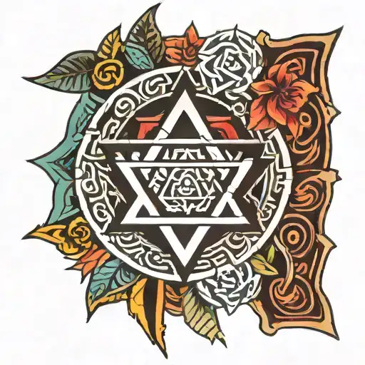 jewish symbols aztec style tattoo tattoo design idea