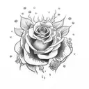 lilith with dead roses tattoo design idea