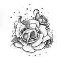 lilith with dead roses tattoo design idea