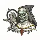 zombie nun tattoo design idea