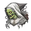 zombie nun tattoo design idea