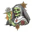 zombie nun tattoo design idea