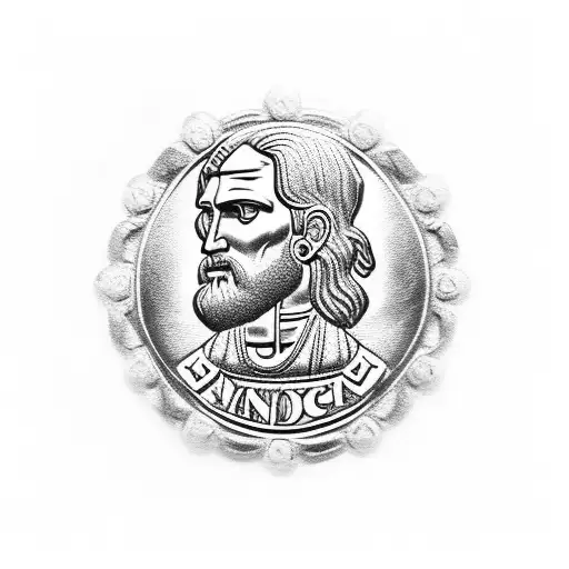 San Judas with saint benedict medal tattoo design idea