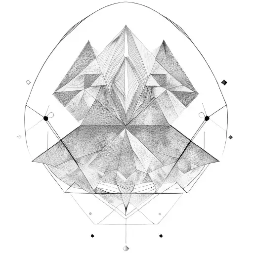 verical moon shades with geometry  tattoo design idea