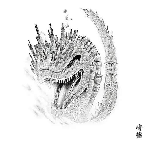 mecha godzilla tattoo design idea