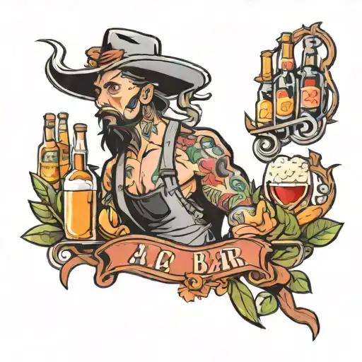 inside of a bar tattoo design idea