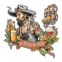 inside of a bar tattoo design idea
