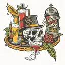inside of a bar tattoo design idea