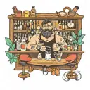 inside of a bar tattoo design idea