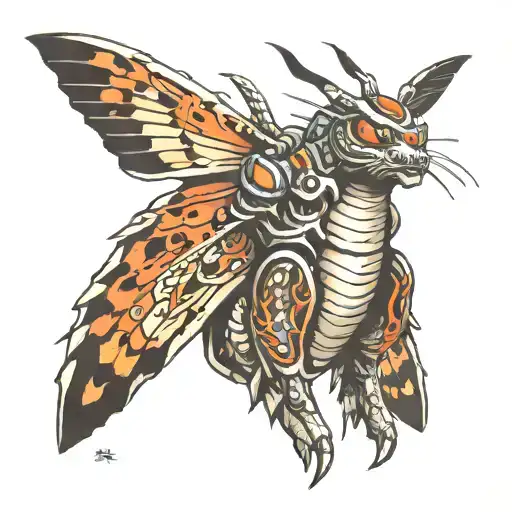 mothra godzilla tattoo design idea