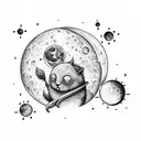 phrase Je t'aime jusqu'à la lune, et retour. tattoo design idea