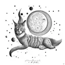 phrase Je t'aime jusqu'à la lune, et retour. tattoo design idea
