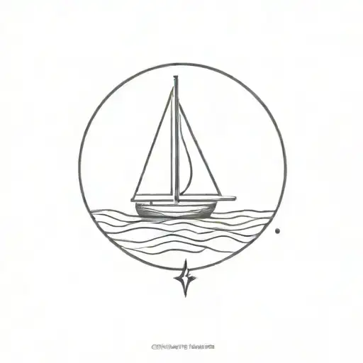 sail boat sailing tattoo design idea
