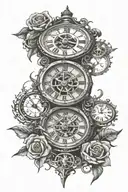 timepiece merging tattoo design idea