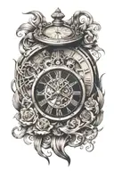 timepiece merging tattoo design idea