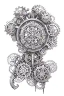 timepiece intricately designed mechanical gear 5 luffy tattoo design idea