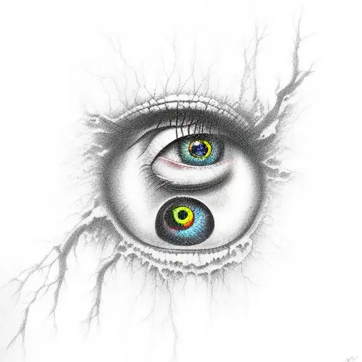 eye crying looking at death tattoo design idea