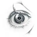 eye crying looking at death tattoo design idea